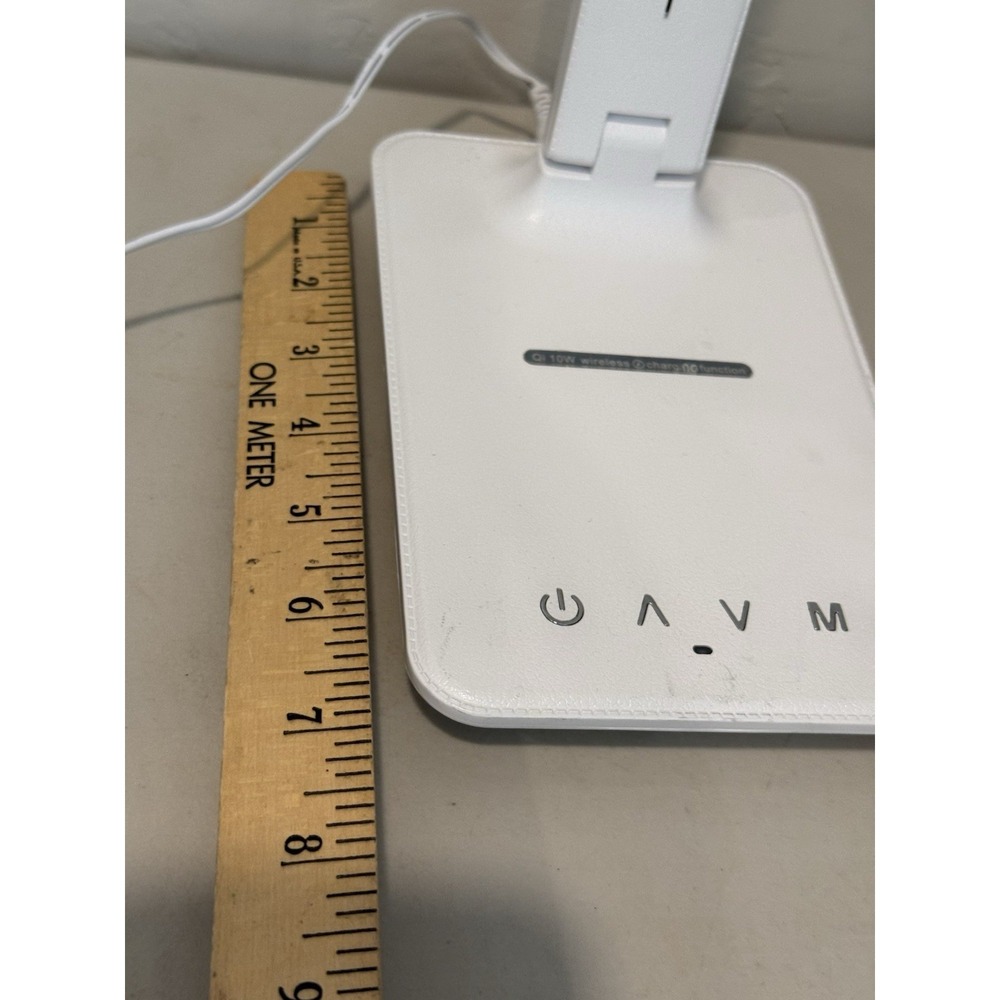 LED Desk Lamp with Smart Features Clock Alarm Date Temper Qi Charging Station - Picture 6 of 12